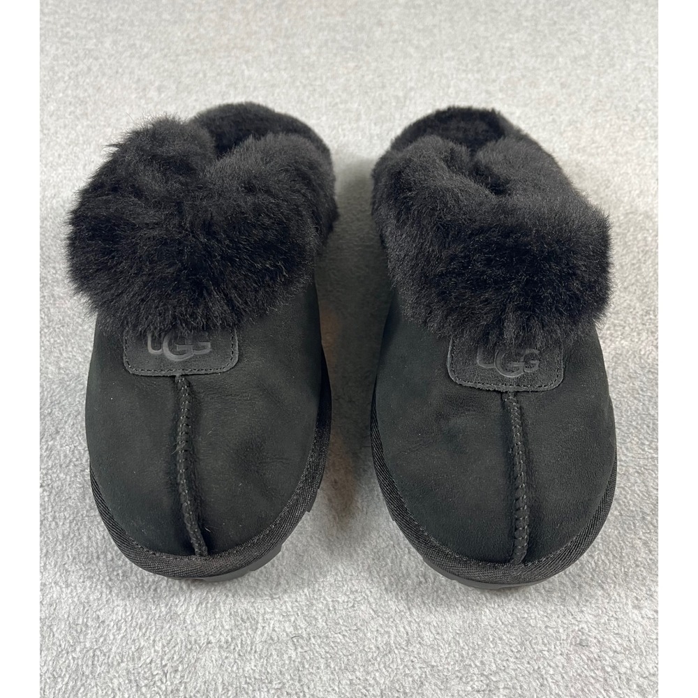 UGG Coquette Black Suede Sheepskin Slippers 5125 Womens Size 10 NEW NWOB